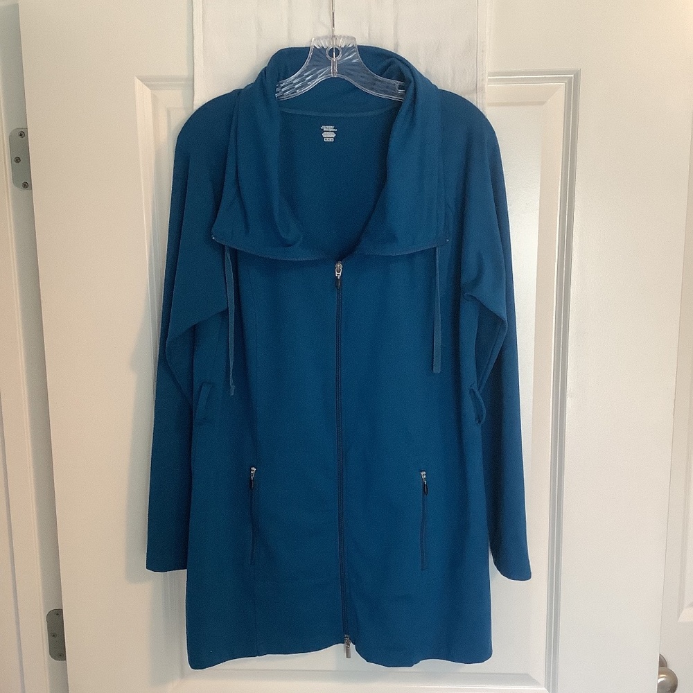 Jockey Athletic Jacket Turquoise Blue Size M